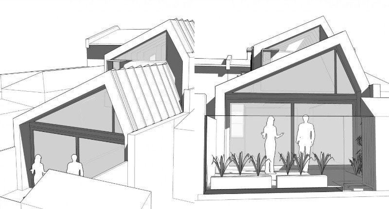 moderná architektúra - vizualizácia zadnej záhrady dom-renovovať-prestavať-zväčšiť-architektúra-vizualizácia-plán-exteriér-pohľad-kresba
