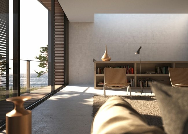 béžová kobercová knižnica moderný masívny dom Anglicko