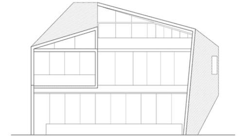 fasádne sklo geometrický dom architektúra od formwerkz