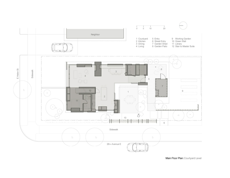 prízemný plán helen street house
