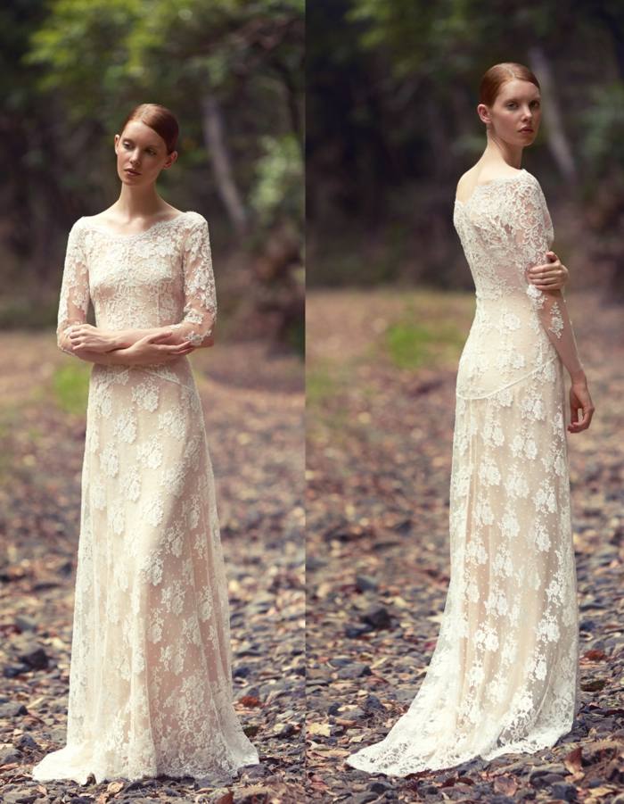 Svadobné šaty dlhé detaily, romantický ženský strih Spize detaily romanticky ženského strihu s dlhým rukávom