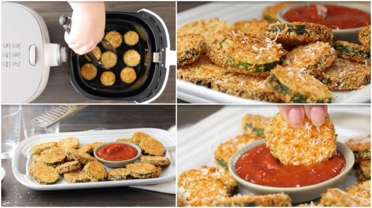 cuketové lupienky s parmezánom z fritézy