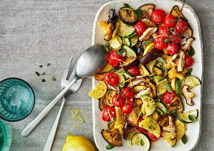 Stredomorská zelenina z teplovzdušnej fritézy ako príloha