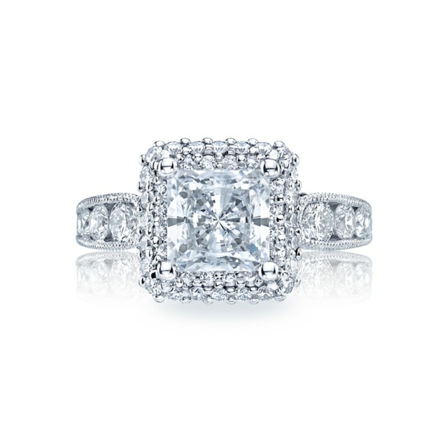 Diamantový prsteň zásnubný prsteň biele zlato 750 Zasnúbenie nastavenie bieleho zlata 750 briliantov