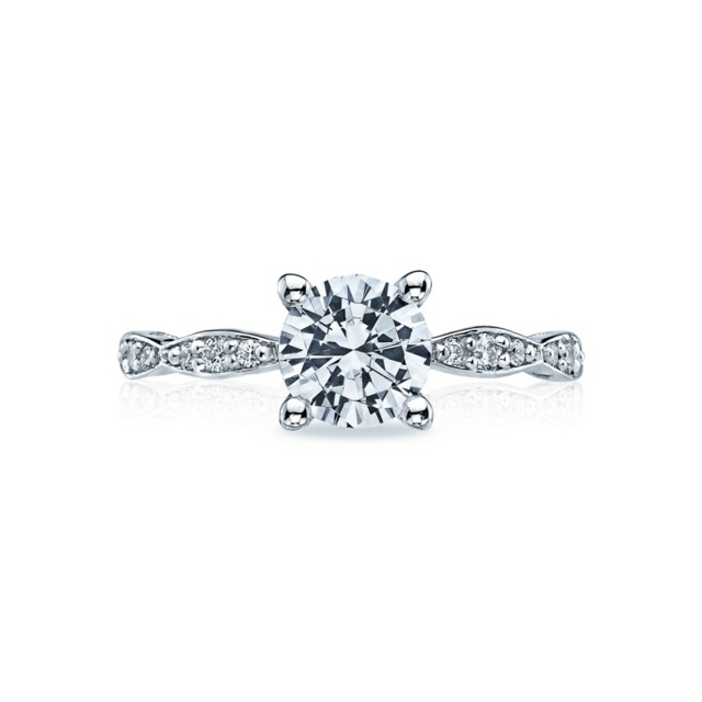 okrúhly kamenný solitér bočné kamene zirkón