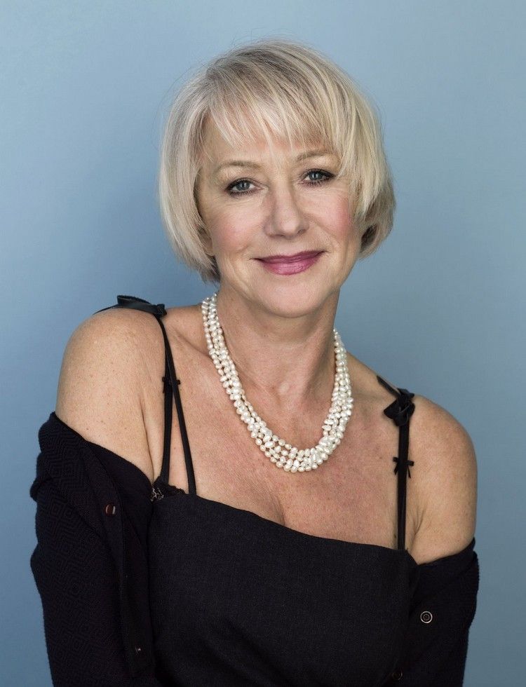 Účesy Helen Mirren 1997 Bob s ofinou