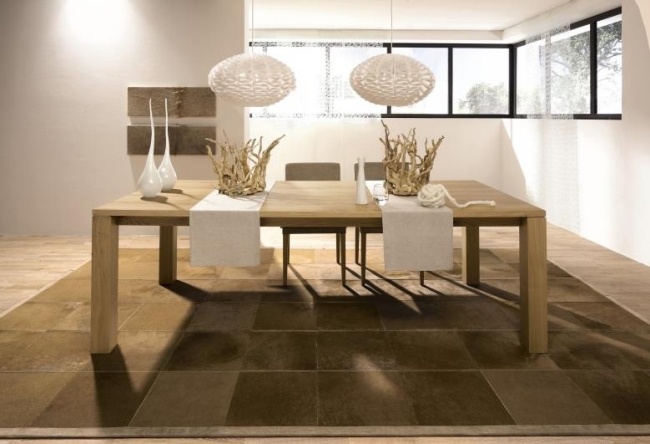 Kuchynský dizajnový stôl hulsta jedáleň prírodného vzhľadu dub