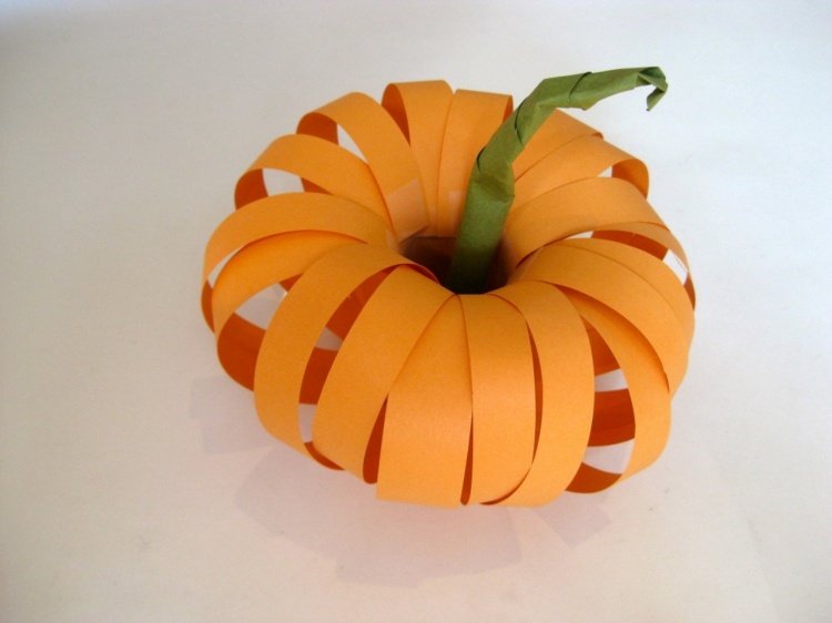 jesenné drotárske papierové pruhy oranžová tekvica 3D nápad