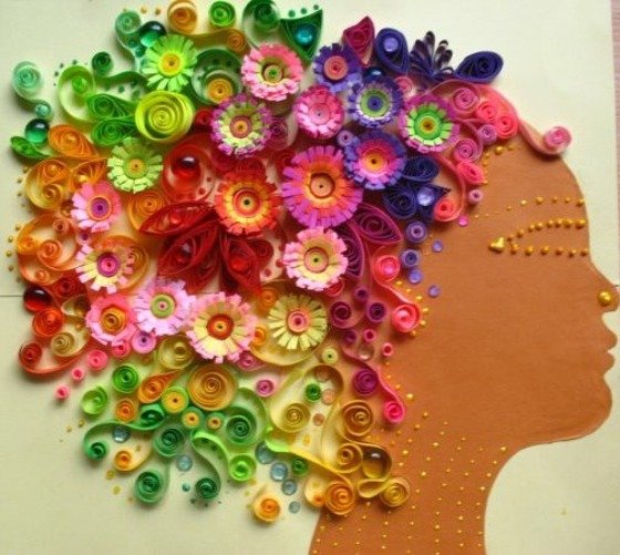 Kvety-vyrobený-papier-umenie-jeseň-nápady