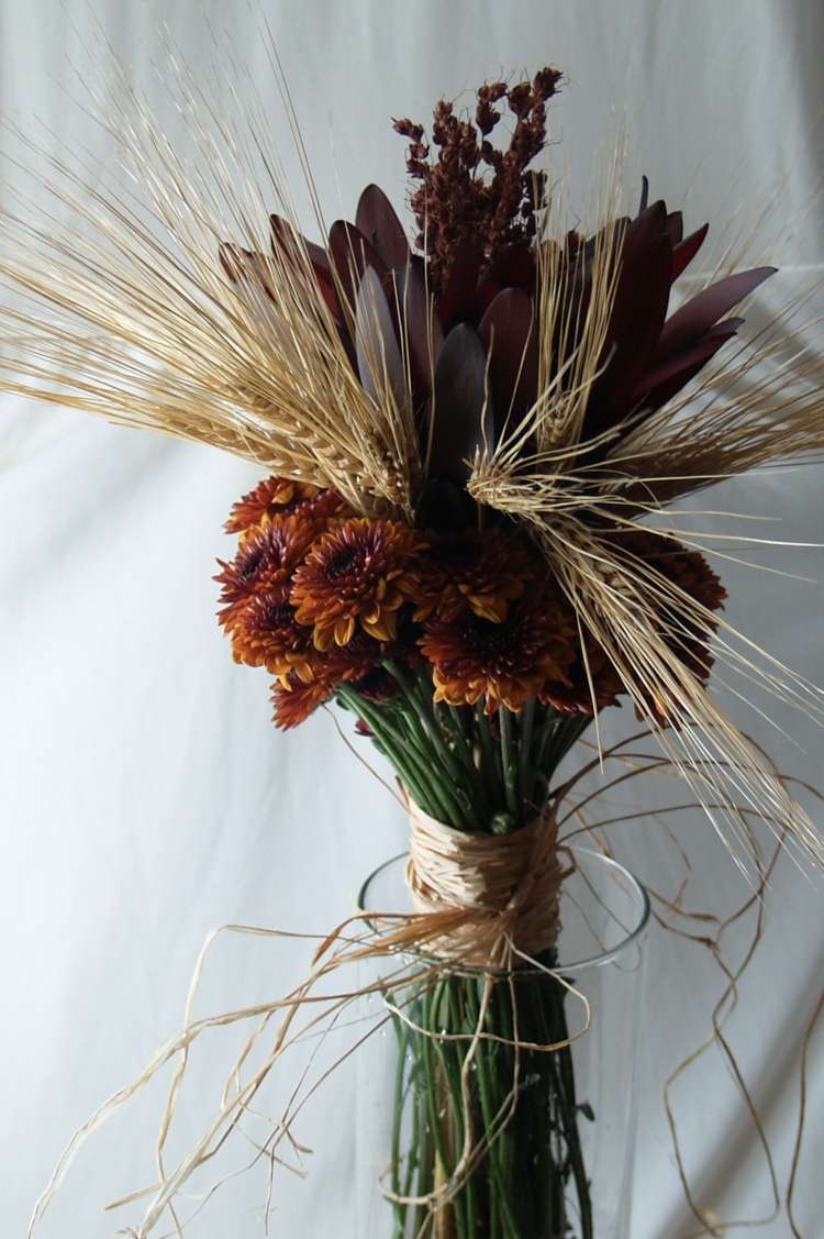 pšeničná jesenná svadobná kyticová priadza svadobné deko