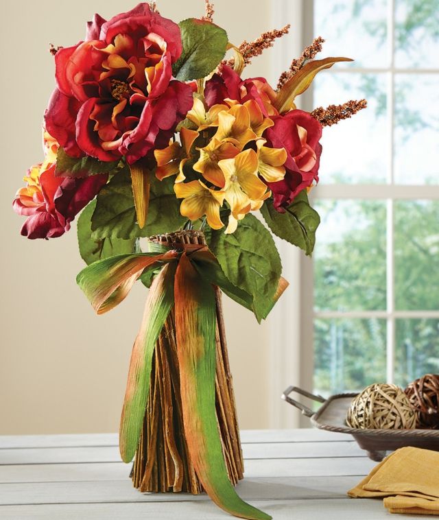 Večná dekorácia stola s kvetinovým dekorom Jesenná kytica-krásna-dekorácia-nápad
