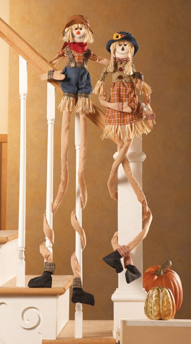 Jesenné motívy doma látkové figúrky s dlhými nohami Schodisková dekorácia jesenné mužské motívy