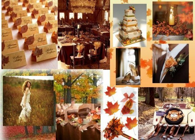 Listy menovky svadobná torta dekorácia stolu na jeseň rôzne-jesenné-dekorácie-nápady-svadba