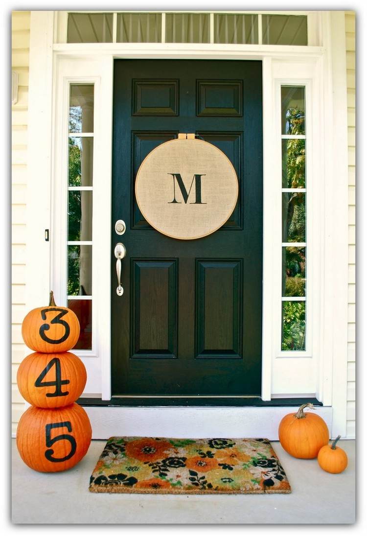 Jesenná dekorácia číslo domu z tekvicovej veže rodinné písmeno