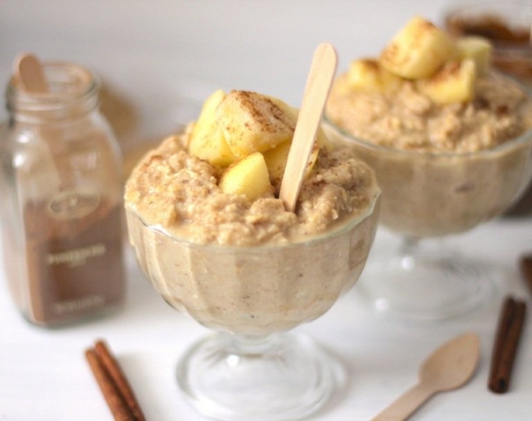 jesenný dezert v skle müsli jablkový dezert nápad recept