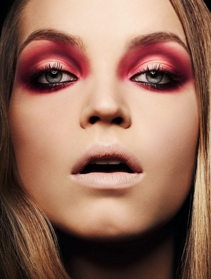 vínová-červená-dymová-efekt-oka-jesenné-očné tiene-riasenka