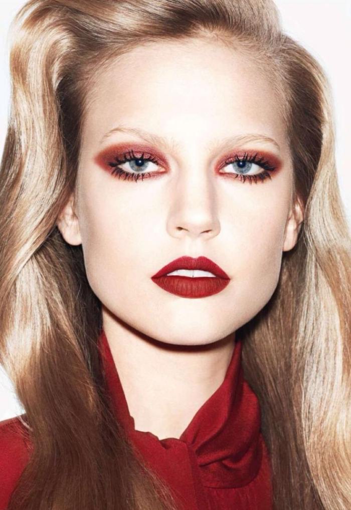 make-up-jasné-oči-bordové-jesenné-očné tiene