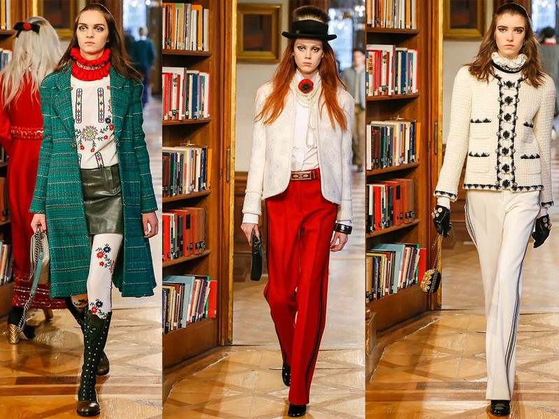 Žiarivo červené nohavice a biela košeľa na jeseň 2015 Fall-Fashion-2015-Color-Trend-Nohavice-Svietiaci červený kabát-Check-Pattern
