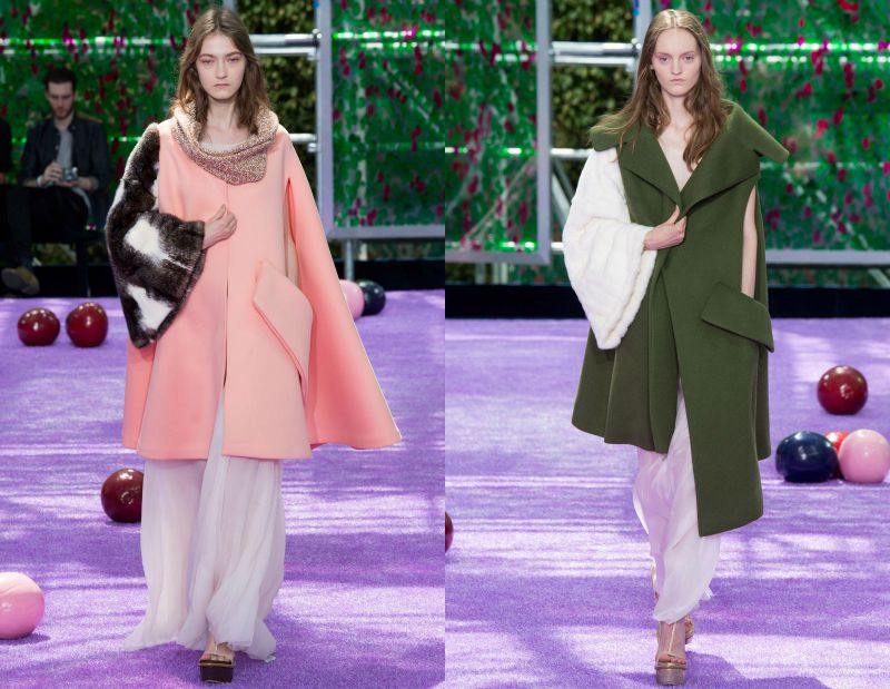 Kabát s rukávmi z umelej kožušiny a vzdušného strihu Jesenná móda 2015 Kabát z umelých kožušinových rukávov