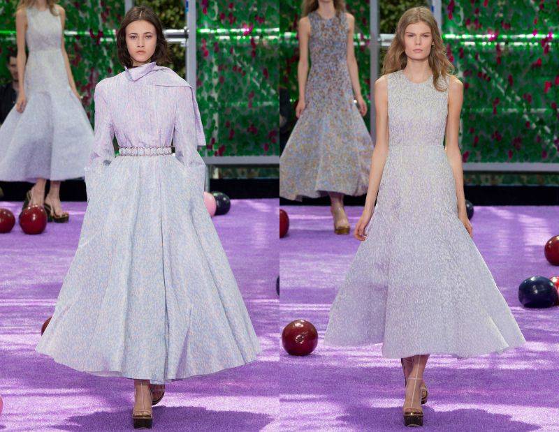 Večerné oblečenie na jeseň 2015 - široké sukne v levanduli Jeseň-móda-2015-šaty-dlhá-otvorená sukňa