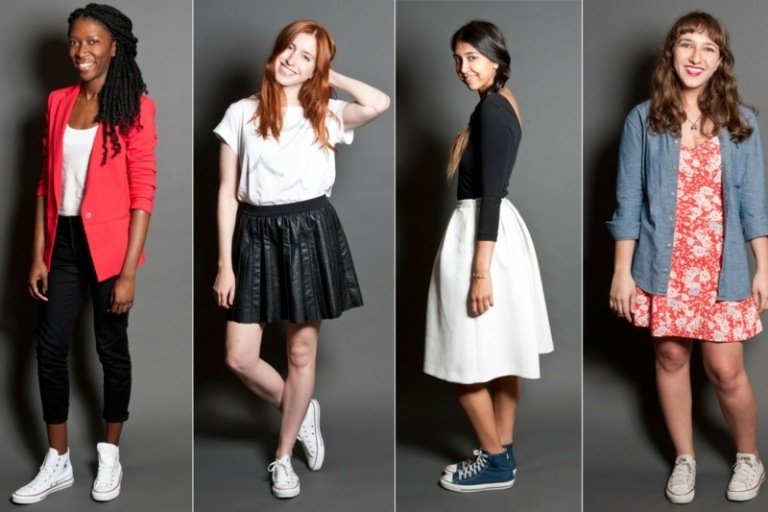 Jesenný outfit so skľučovadlami - trendové nápady jesenné oblečenie skluzy športové elegantné nápady šaty sukne nohavice bunda