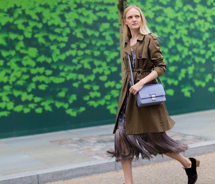 Jesenné outfity 2017/2018 street fashion lemovaný trenčkot