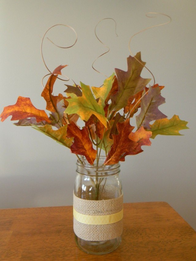 váza dekorácia murár jar priadza farebné listy