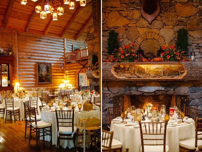 Tabuľka vidieckej chaty na plánovanie jesene Svadobné plánovanie vidieckej chaty zdobí stôl