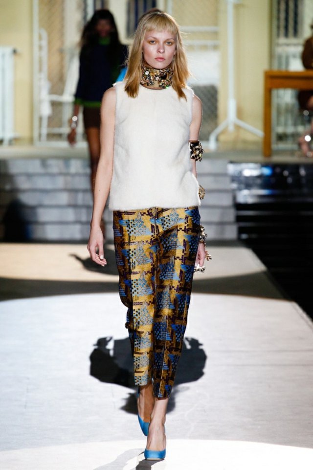 Módne nápady saténové nohavice potlač 2014 2015DsquaredT 3