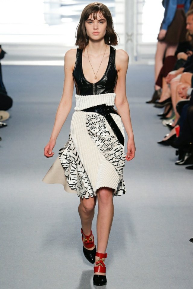 Kožená živôtik top biela pletená sukňa 2014 2015 Vrchná časť vrchná biela pletená sukňa 2014 2015 louis vuitton4