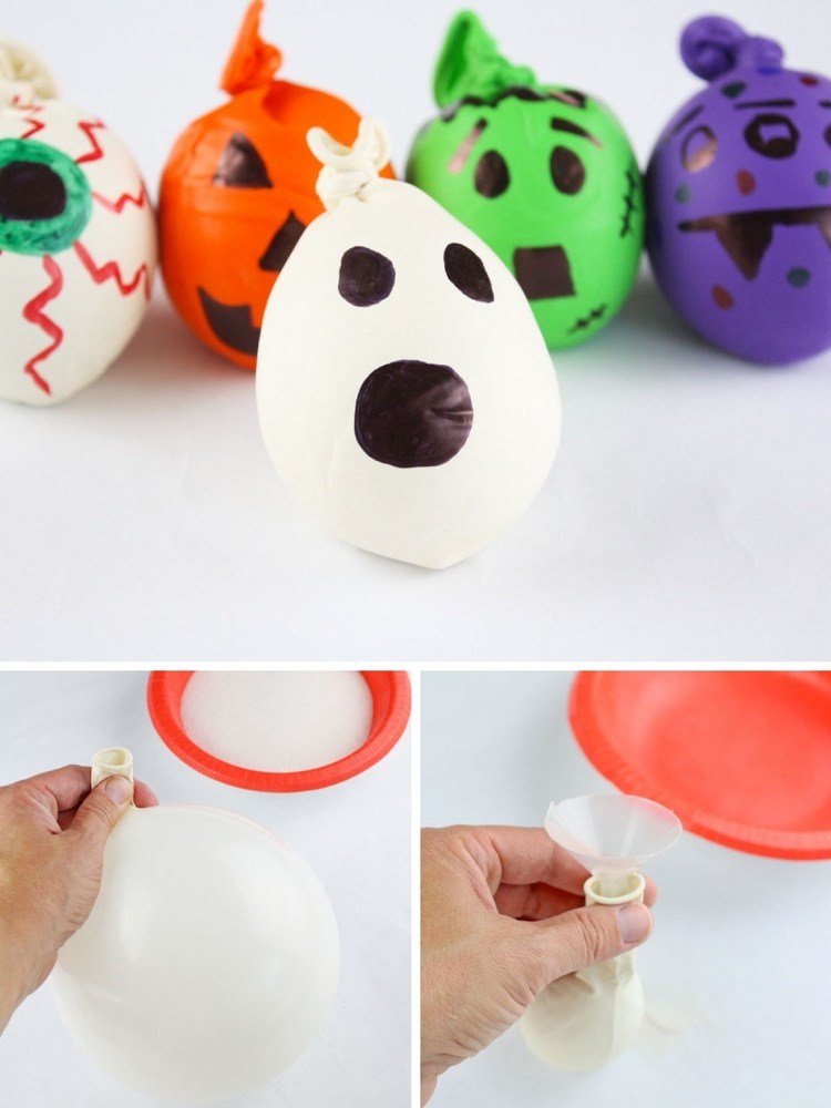 Duchové balóny ako nápad na halloweensku dekoráciu