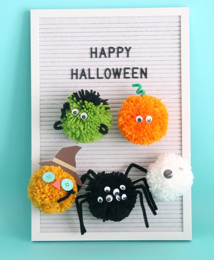 Nápad na Halloweensku výzdobu s ručnými remeslami s deťmi