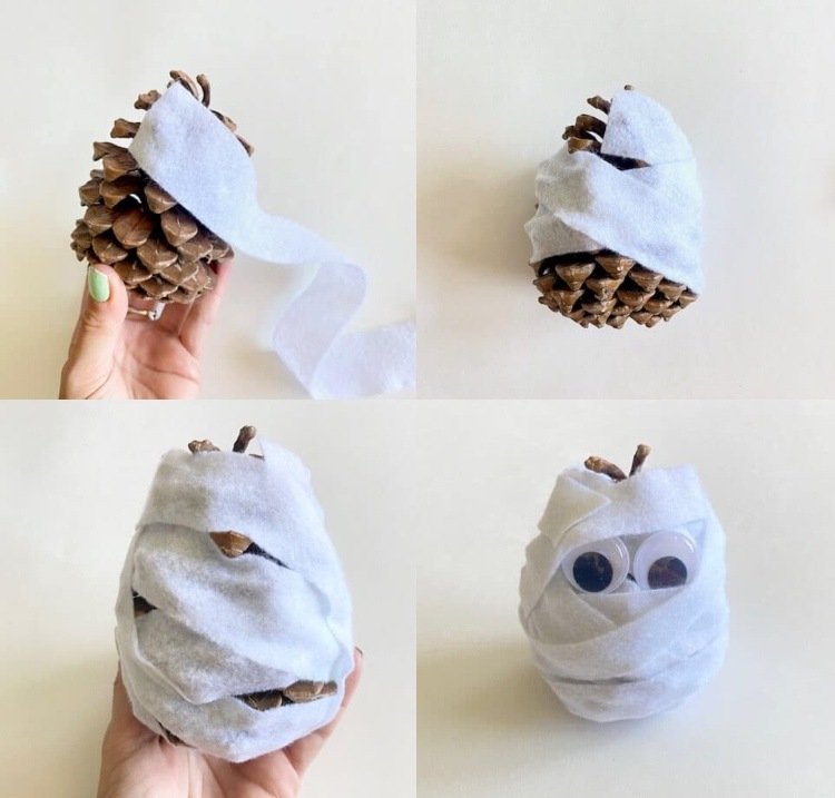 Vyrobte si halloweenské dekorácie so šiškami sami