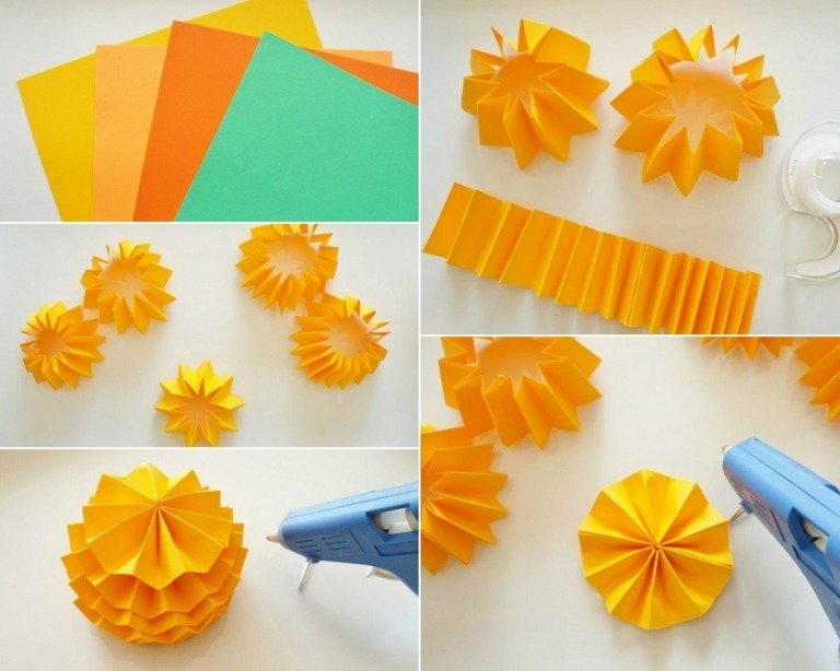 Vyrobte si s deťmi jesenné dekorácie - návod na skladanie a lepenie papiera