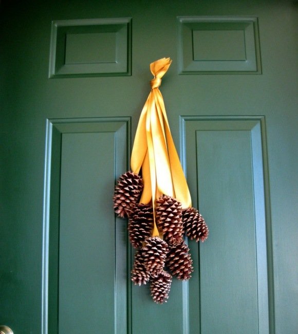 Nápady na jesennú výzdobu Deň vďakyvzdania ürdeko zväzok šišiek