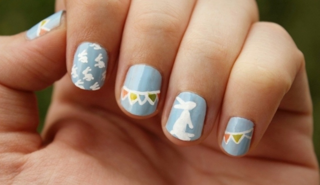 Nápady na dizajn nechtov namaľujú zajačikov