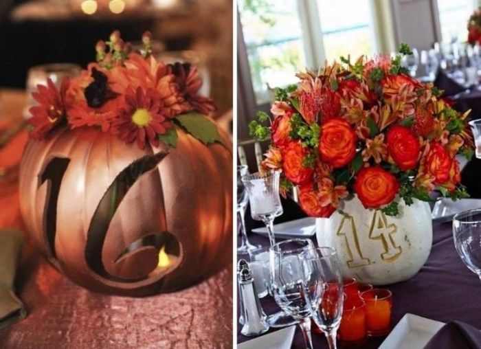 vyrezávané tekvice aranžovať-originálne karty miest na svadobný halloween vyrezávané-tekvice-originálne-miesto-stojan na karty-svadba-halloween