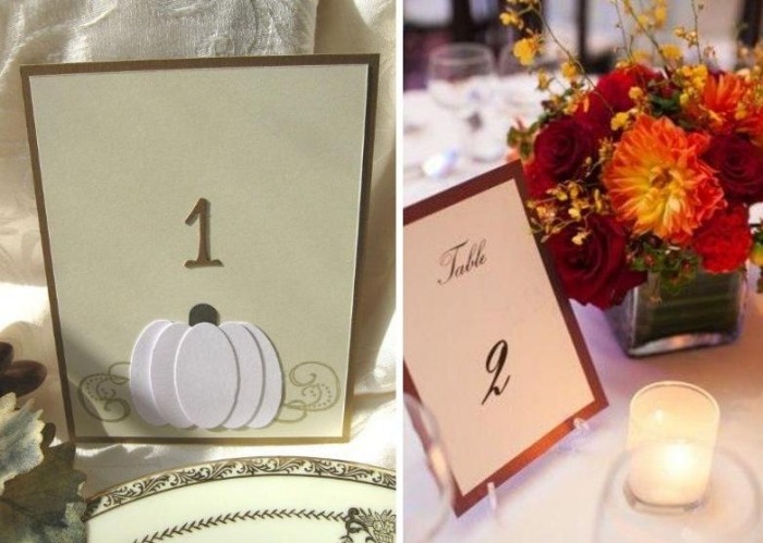 Jesenné motívy pohrať sa s tekvicami na svadobných dekoráciách z miestneho lístka tekvica-miesto-karta-stojan-na-svadbu-jesenné-lampióny-dekorácie na stôl