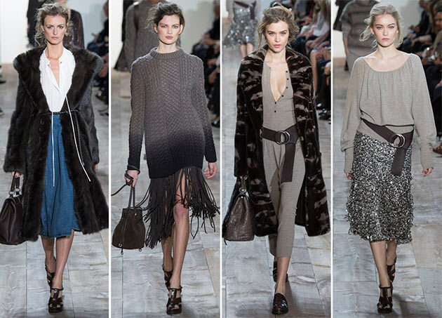 Džínsové šaty ombre dlhý pletený sveter Michael Kors