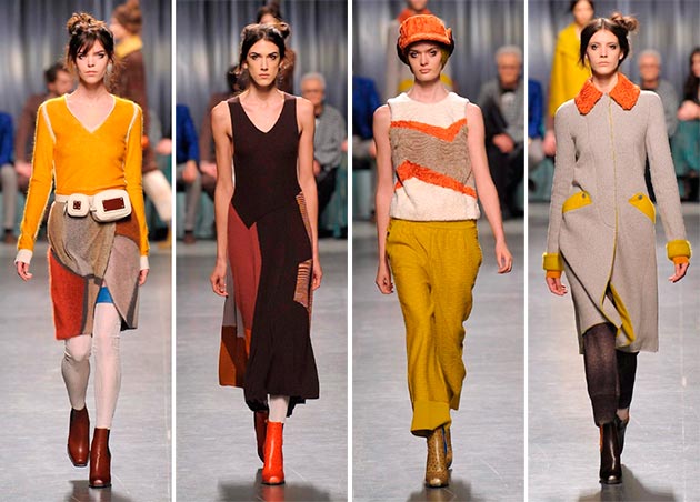 horčicovo žlté nohavice kabát neutrálnej farebnej palety