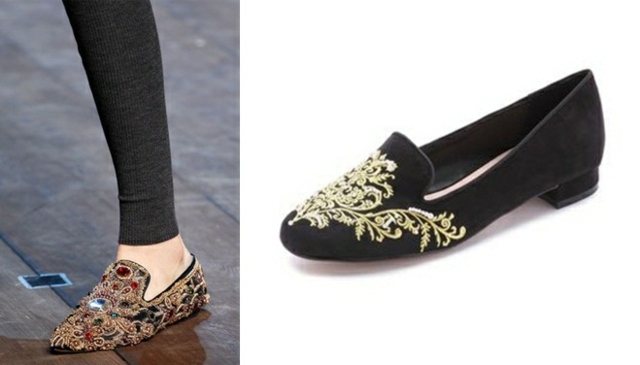 Jeseň móda ženy trendy nápady papuče Dámske trendy nápady výšivky papuče