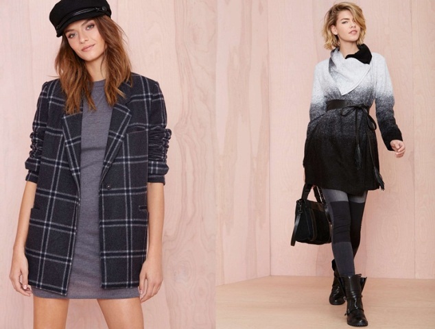 Plášte kockovaných pásov rovného strihu kockovaný opasok rovného strihu vo farbe ombre