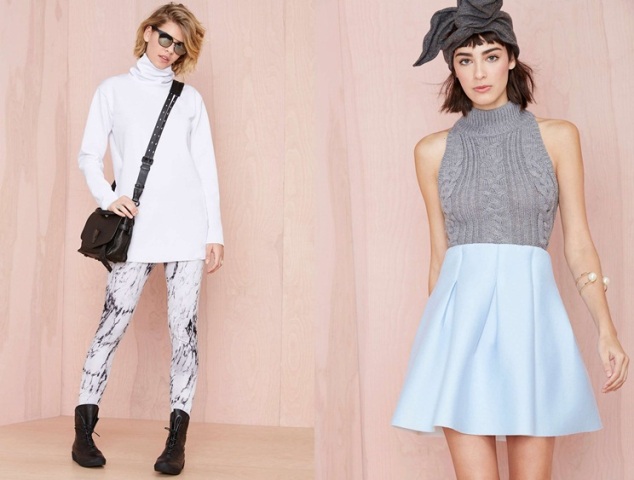 Trend jesene 2014 outfity z úpletu Sukňa z úpletu z roku 2014