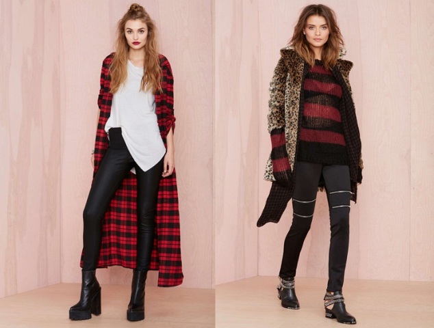 Zvieracie motívy kabáty károvaná košeľa po kolená Kabáty kockovaná košeľa kožené nohavice po kolená