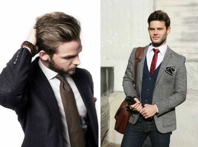 Oblek s alebo bez vesty, business look biela košeľa s kravatou-vlna-hodvábna bunda