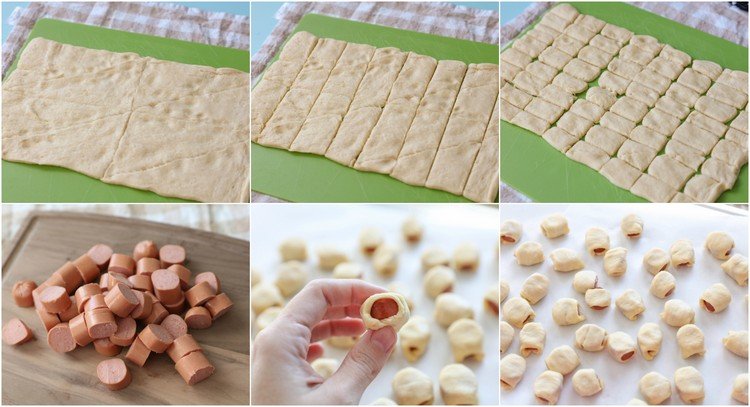 Pripravte si výdatné jednohubky s klobásou výdatné občerstvenie-rožok-cesto-klobása-skus-urob si