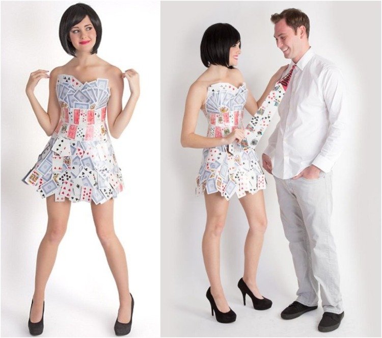 Vytvorte si vlastné mini šaty z hracích kariet