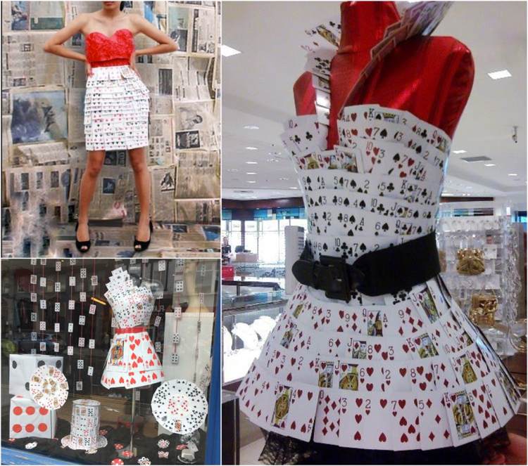 Vyrobte si vlastné kostýmové šaty Queen of Hearts z hracích kariet