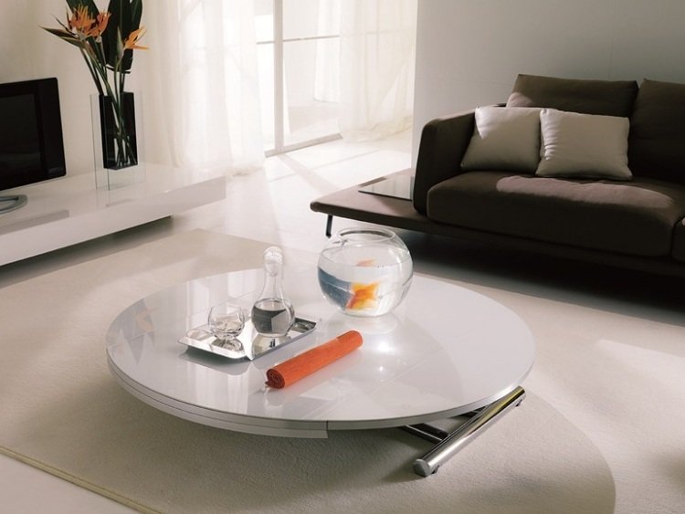 výškovo nastaviteľný-konferenčný stolík-GLOBE-CR-Ozzio-Design-biely-okrúhly