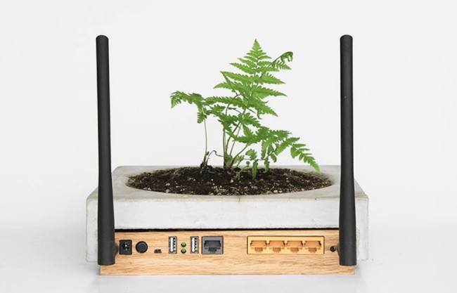 Wifi router moderné funkcie vstavaný kvetináč-kybernetická lúka Wifi router moderné funkcie hi-tech pomôcky integrovaný kvetináč-kybernetická lúka